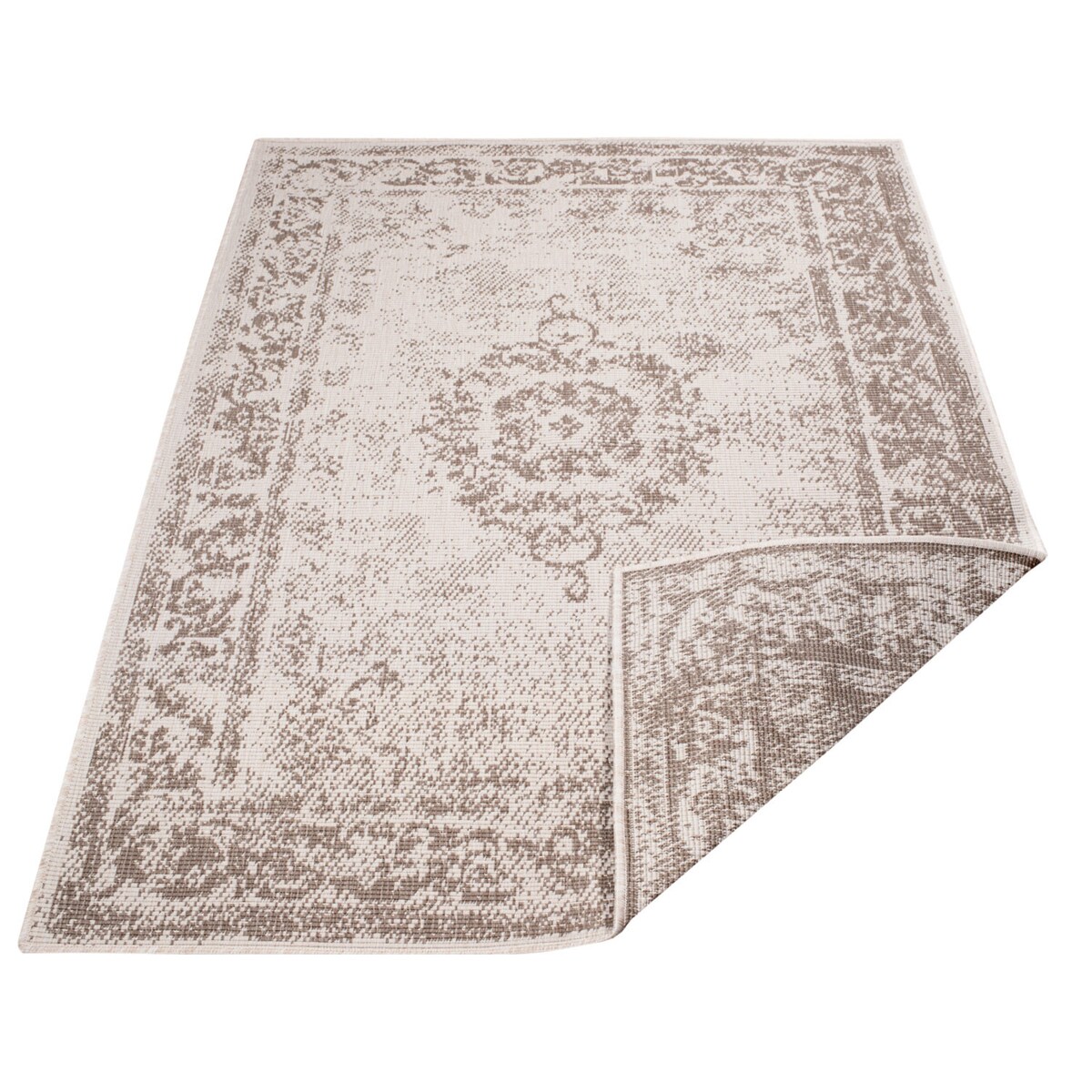 Funkcjonalny dywan na zewnątrz i do wnętrz, dwustronny DUO 55770 Krem 80x150