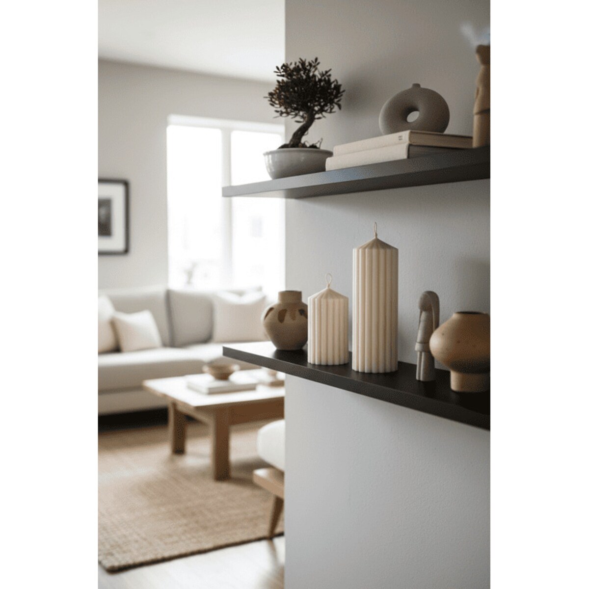 Zestaw świec sojowych Pillarr – ręcznie wykonane świece o nowoczesnym, geometrycznym designie