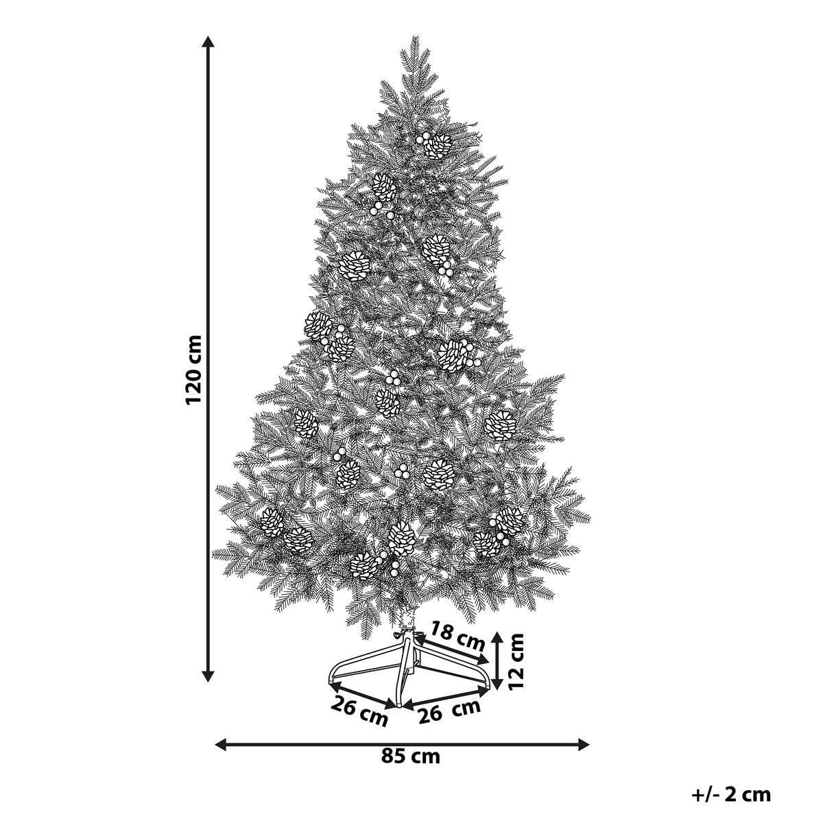 Sztuczna choinka świąteczna DENALI 120 cm Zielony