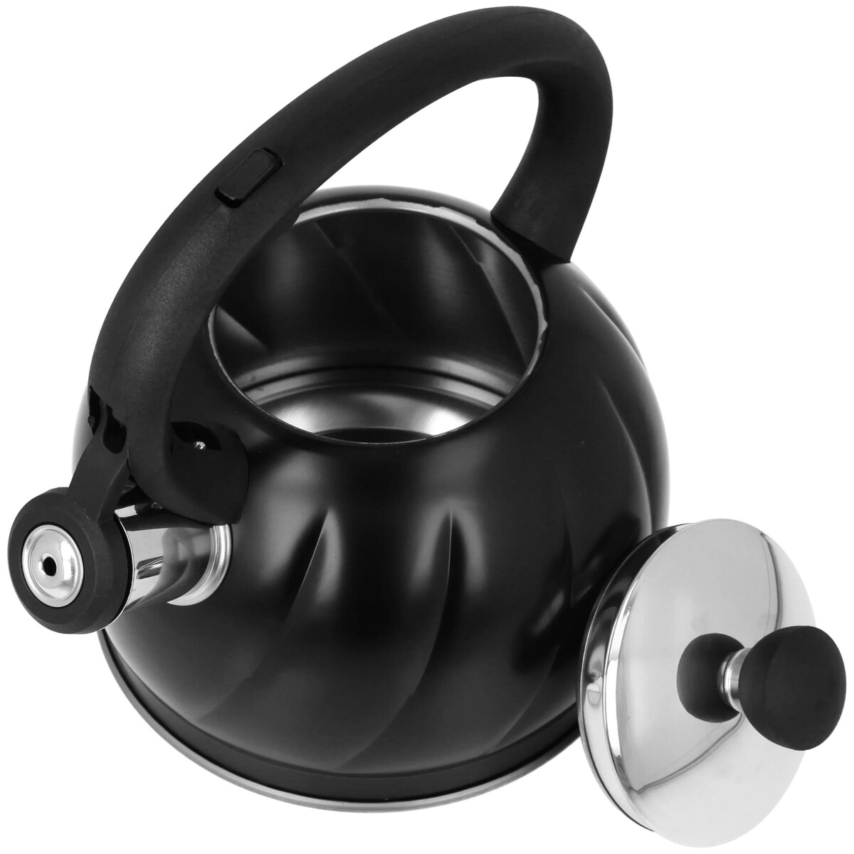 Czajnik na gaz stalowy z gwizdkiem 1.8L indukcja czarny BRUNBESTE BB-2386