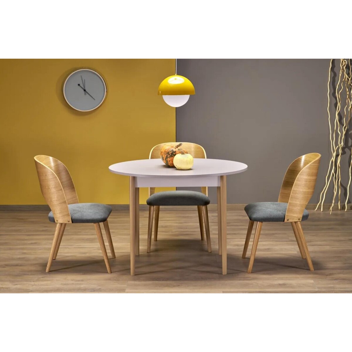 Stół rozkładany PIVOT 102(142)x102 kaszmirowy/dąb naturalny