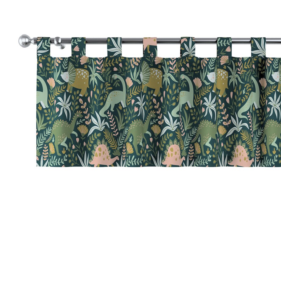 Lambrekin na szelkach 390x40 dinozaury na zielonym tle