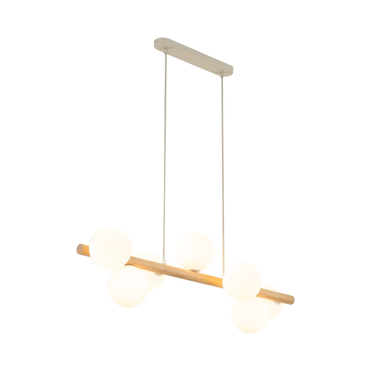Lampa wisząca TK Lighting ESTERA WOOD 5905 7xG9 biała drewno regulowana 90 cm