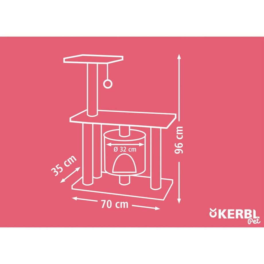 Kerbl Drapak dla kota Jade Pro, 96 cm, brązowo-beżowy