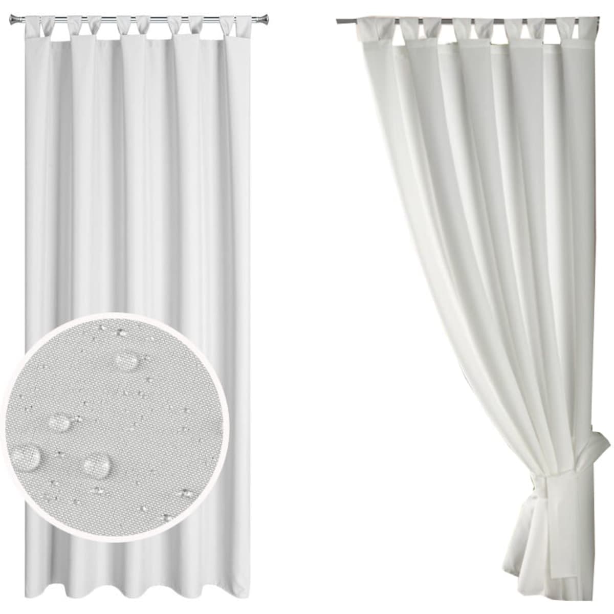 Zasłona Ogrodowa Wodoodporna Tarasowa Taras Balkon 155 x 240 Biała Letnia