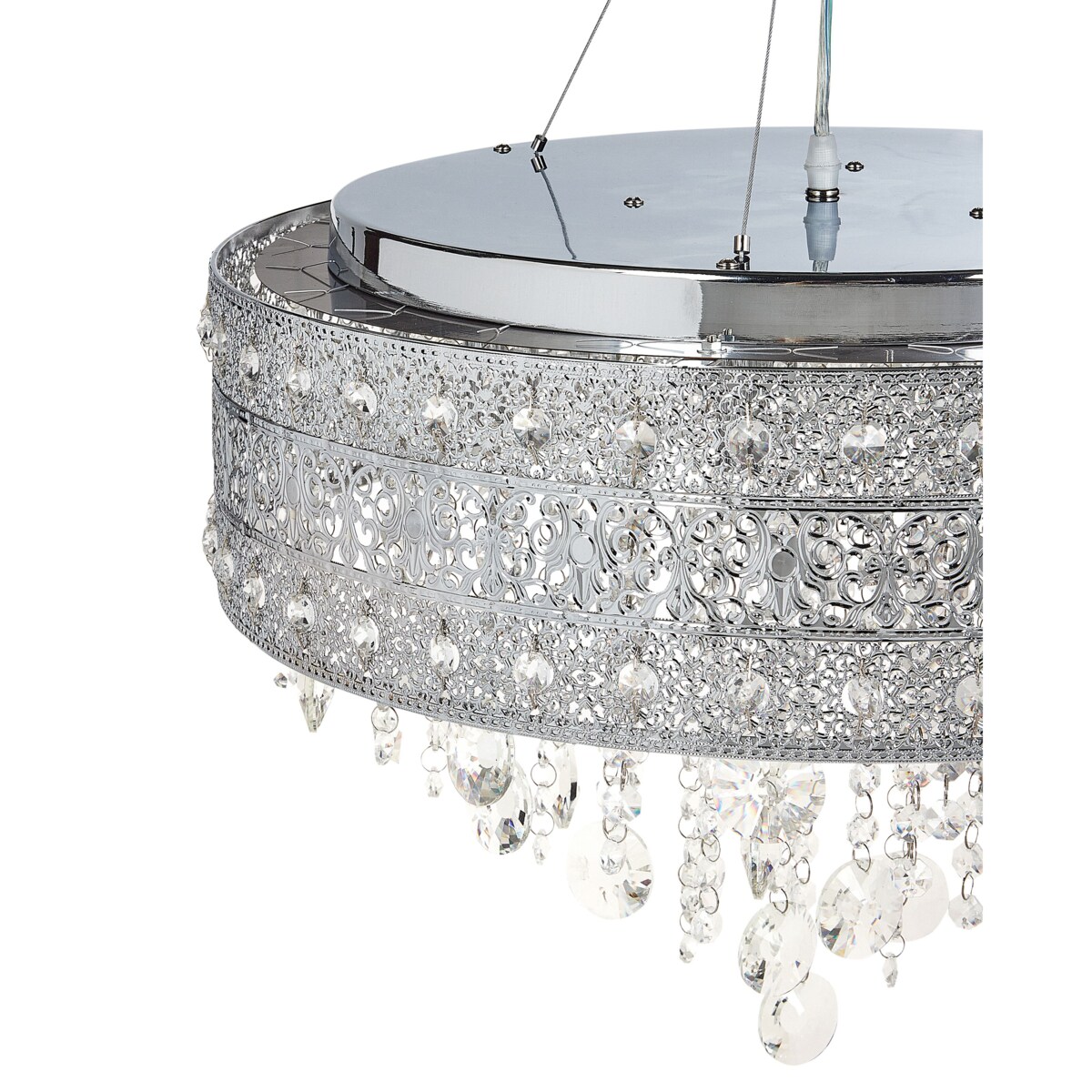 Żyrandol metalowy 6-punktowy srebrny BARBEIRA