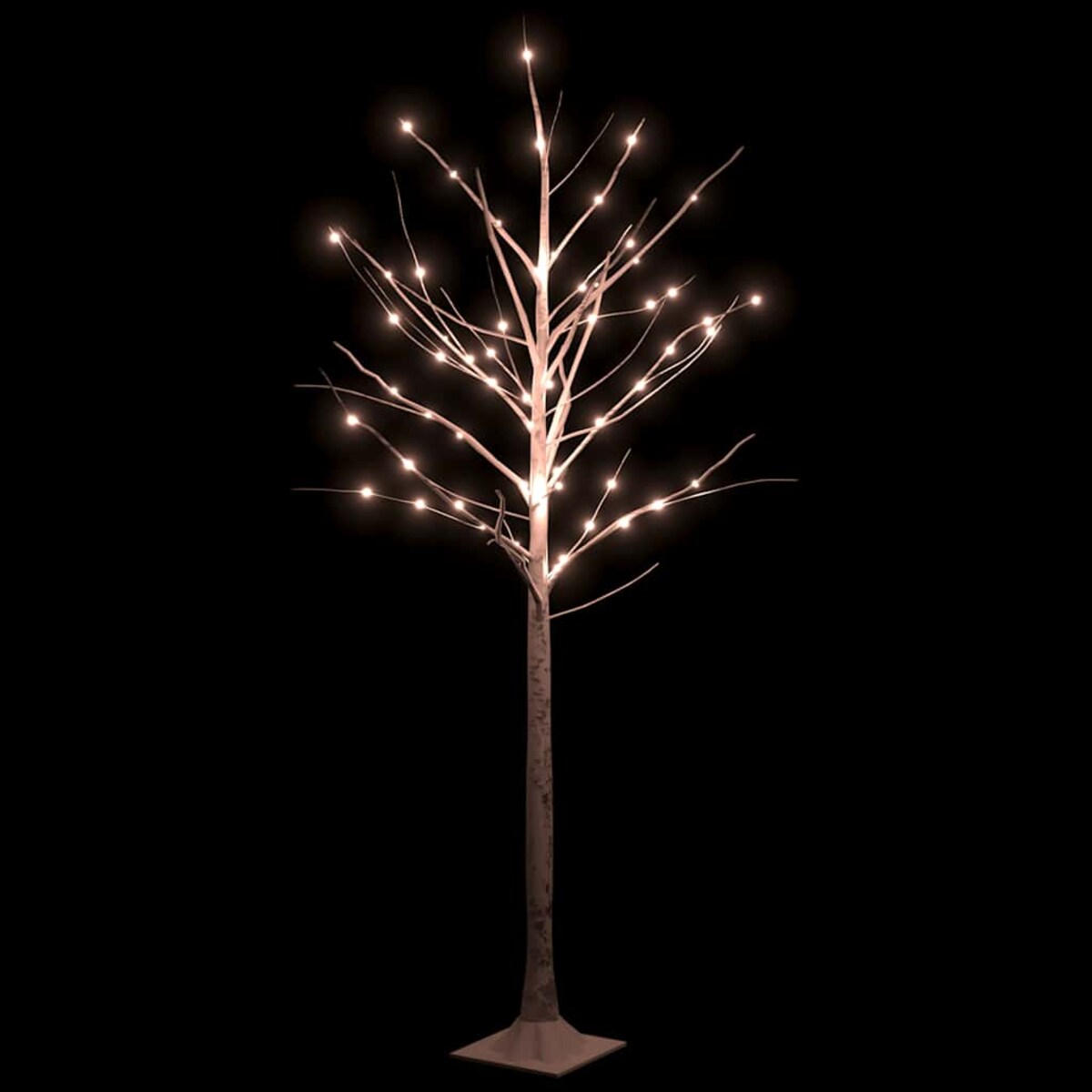 vidaXL Brzoza z oświetleniem, 96 ciepłych białych LED, 180 cm