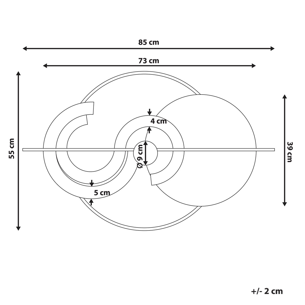 Dekoracja ścienna BRAGA Metal 55 cm Kolorowy