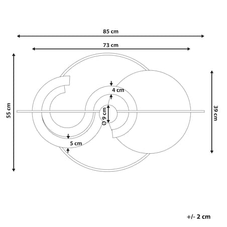 Dekoracja ścienna BRAGA Metal 55 cm Kolorowy