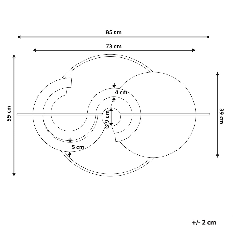 Dekoracja ścienna BRAGA Metal 55 cm Kolorowy