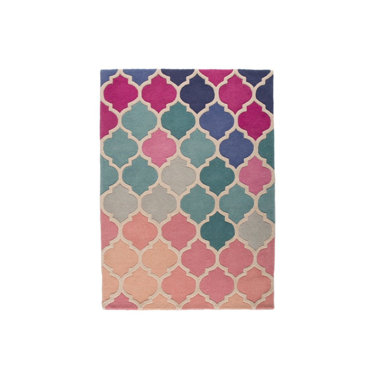 Dywan Wełniany illusion Rosella Różowy/Niebieski 80x150
