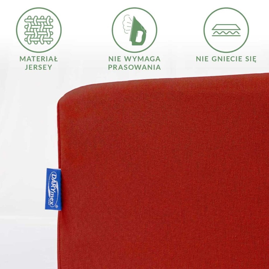 Prześcieradło jersey z gumką 200x220 kolor Czerwony