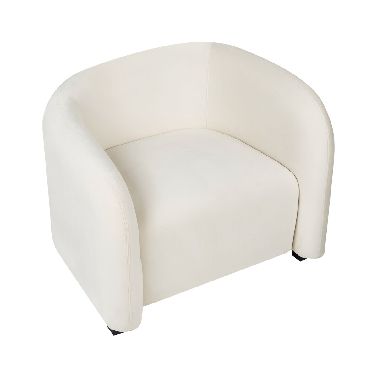 Fotel VELTADA Welur Złamana biel