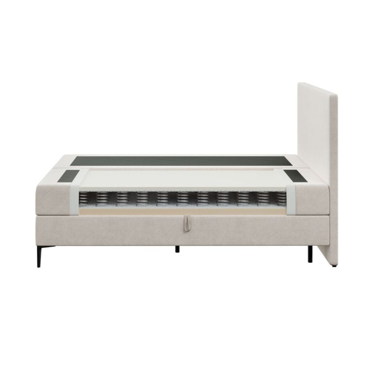 Mesonica Łóżko Kontynentalne Bufo, beżowe 180x200, materac nawierzchniowy 180x200 wys: 5 cm