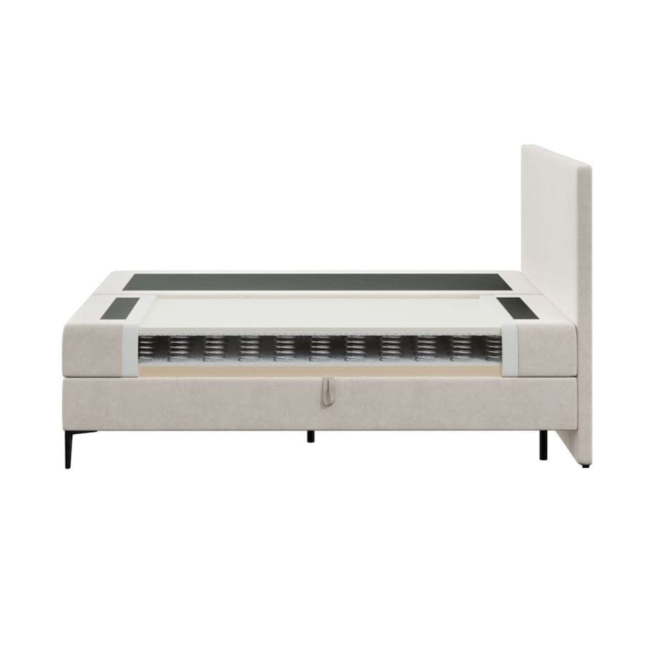 Mesonica Łóżko Kontynentalne Bufo, beżowe 180x200, materac nawierzchniowy 180x200 wys: 5 cm