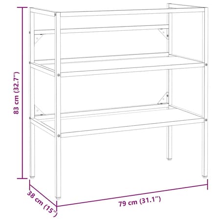 vidaXL Stelaż pod umywalkę, czarny, 79x38x83 cm, żelazny