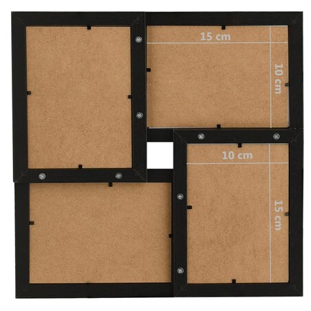 vidaXL Ramka na 4 zdjęcia 10x15 cm, czarna, MDF