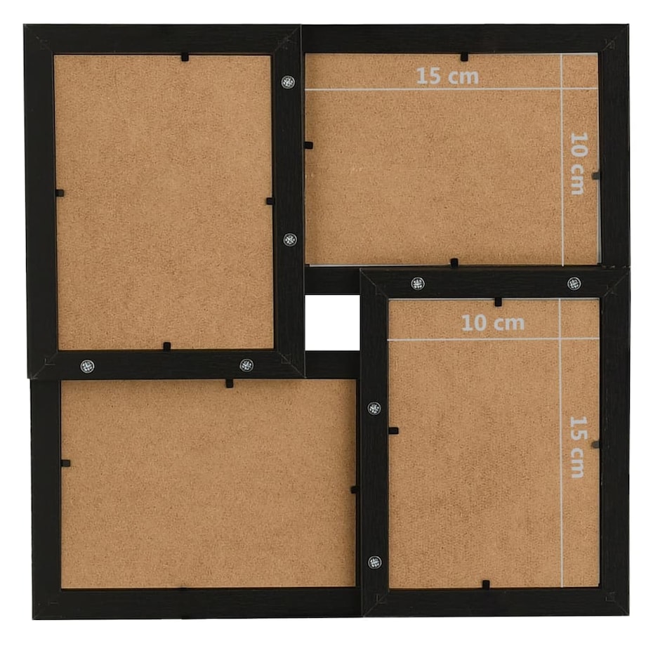 vidaXL Ramka na 4 zdjęcia 10x15 cm, czarna, MDF