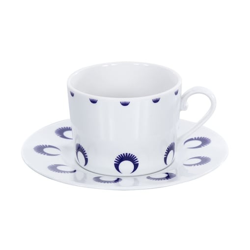 Zestaw filiżanek ze spodkami dla 6 osób 12 el. Folk Fusion Polska G833