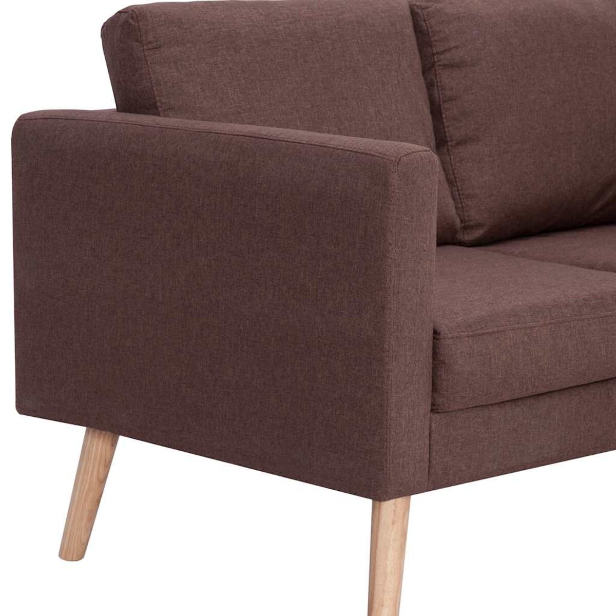 vidaXL 3-osobowa sofa tapicerowana tkaniną, brązowa