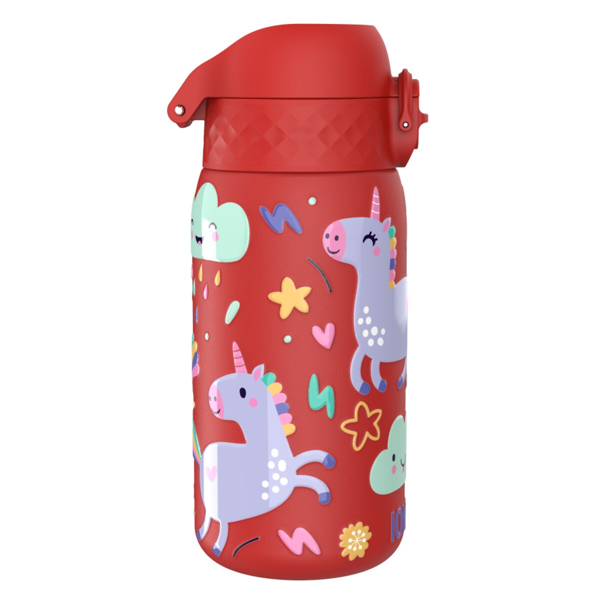 Butelka ION8 Single Wall I8SS400PRUNI Unicorns (Red)