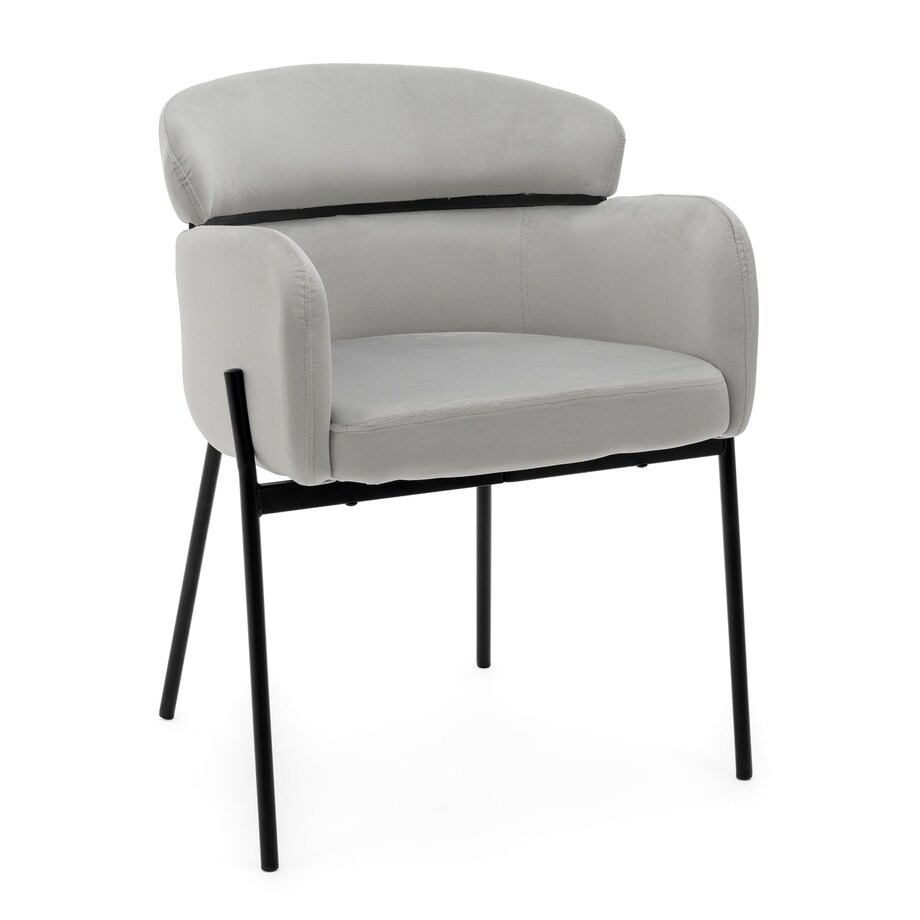 Krzesło tapicerowane welurowe do salonu BOLZANO jasnoszare