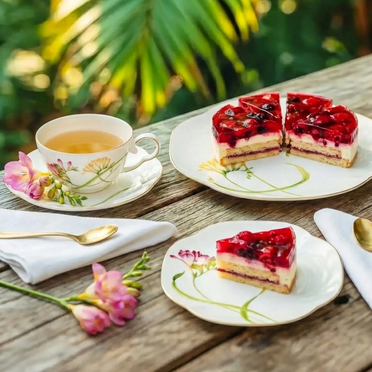 VILLA ITALIA Talerz deserowy porcelanowy 19 x 19 cm AROMA di FRESIA