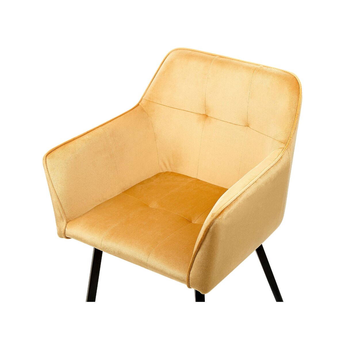 Zestaw 2 krzeseł do jadalni welurowy żółty JASMIN