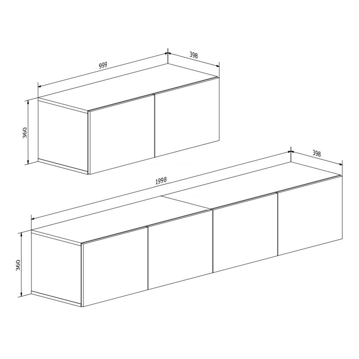 Szafka RTV COLGANTE KASZMIR 200 cm LED