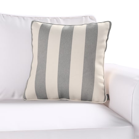 Poszewka Gabi na poduszkę 45x45 biało-szare pionowe pasy (5,5cm)