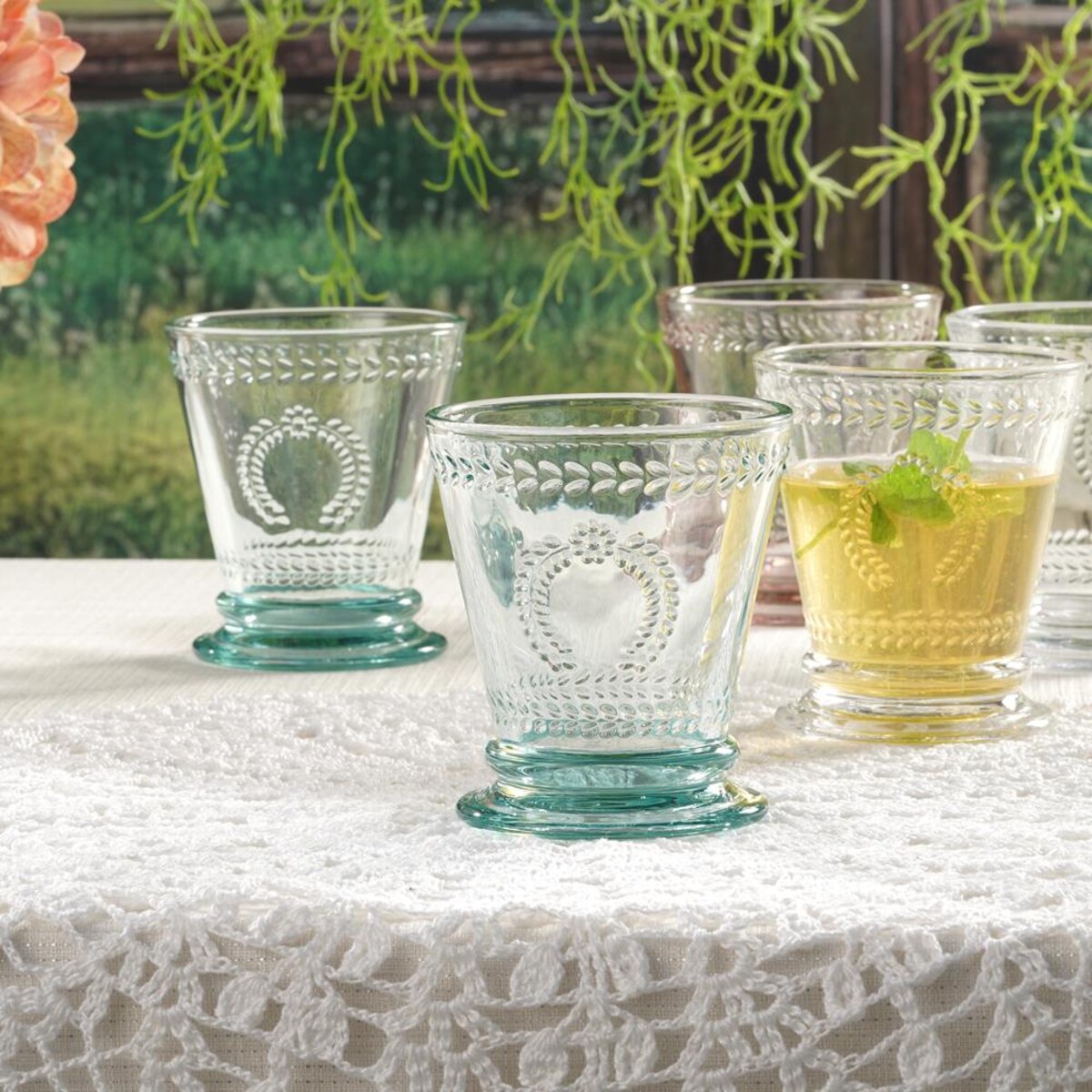 VILLA ITALIA Zestaw szklanek zielonych 240 ml 6 sztuk MERIDA