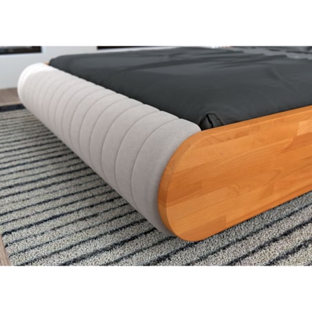 Łóżko lewitujące drewniane bukowe Visby HARALD / 160x200 cm, kolor naturalny, zagłówek Trinity 02