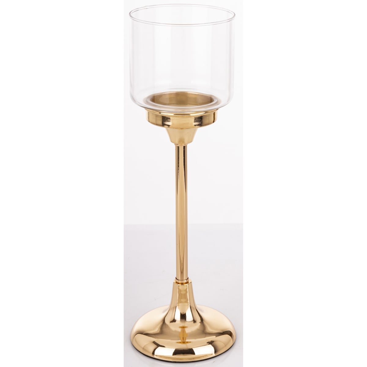Świecznik złoty z kloszem 34x11 cm LAMBONG - III wysoki