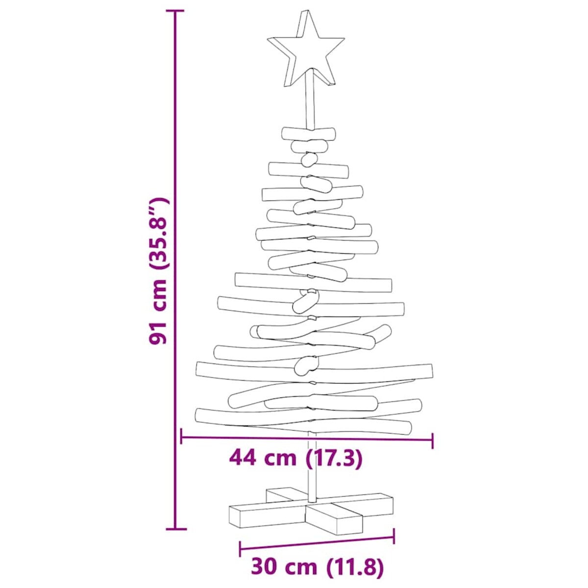 vidaXL Choinka z podstawą Brązowy 90 cm Lite drewno tekowe