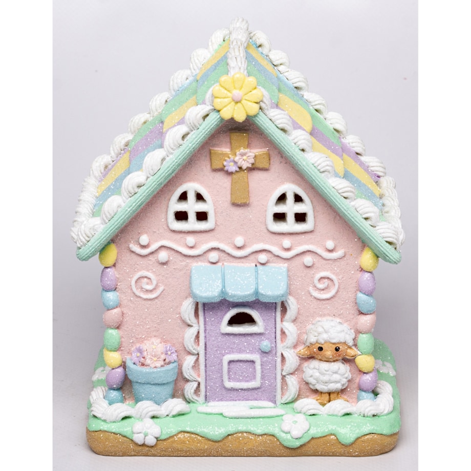 Dekoracja - wielkanocny domek LED 16x13x10 cm PASQUA