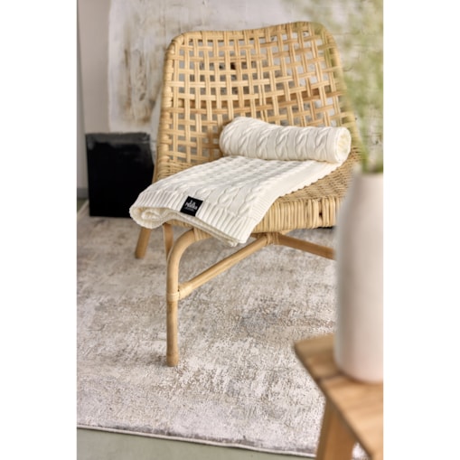 Pled warkocz off white 100% bawełna, 130 x 160 cm, La Manta