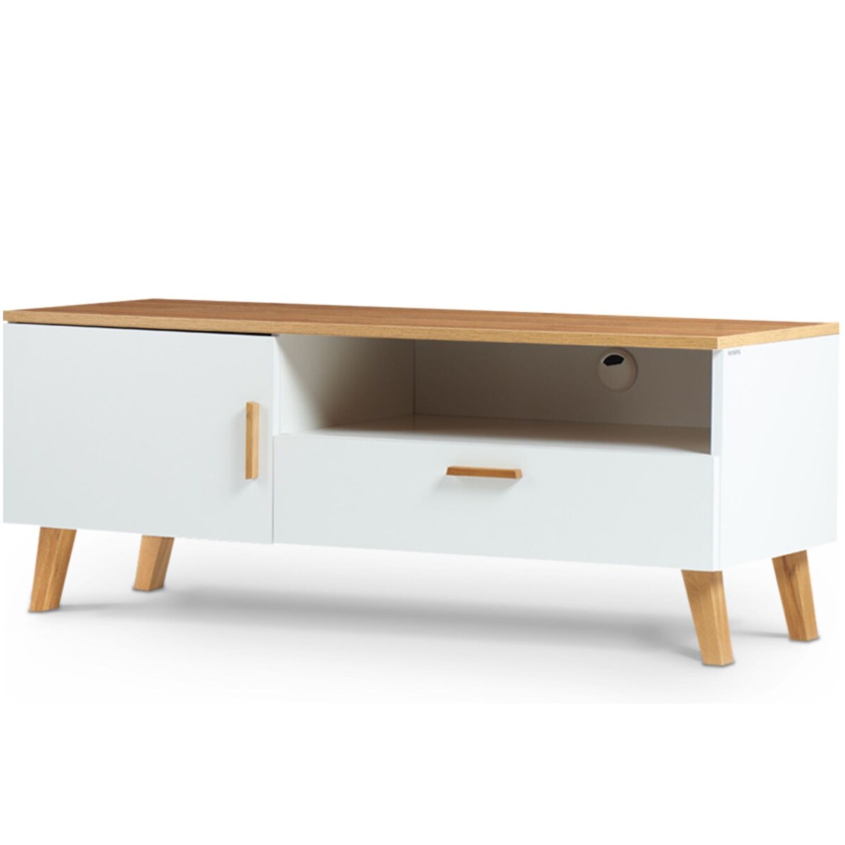 KONSIMO FRISK Biała szafka RTV w stylu skandynawskim