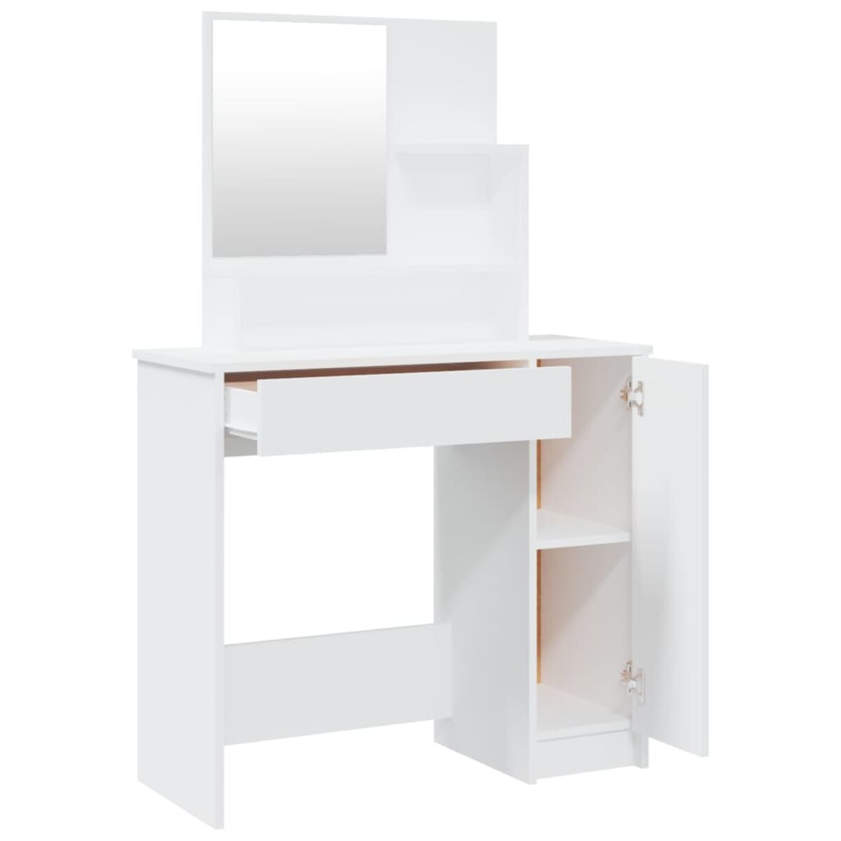 vidaXL Toaletka z lustrem, biała, 86,5x35x136 cm