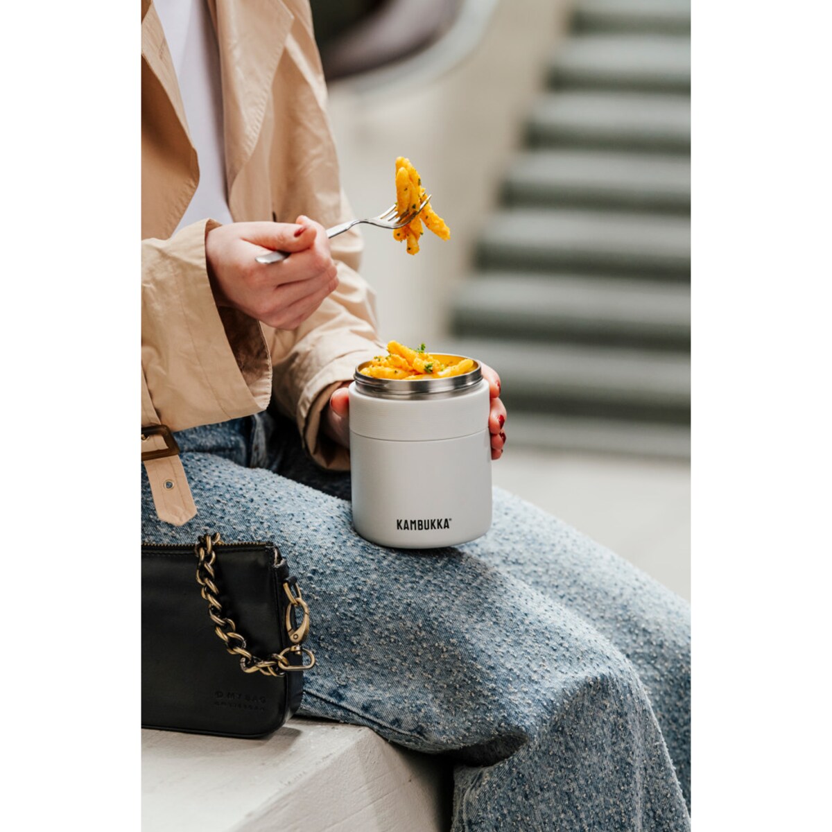 Termos obiadowy lunchbox termiczny Bora 600 ml - Chalk White