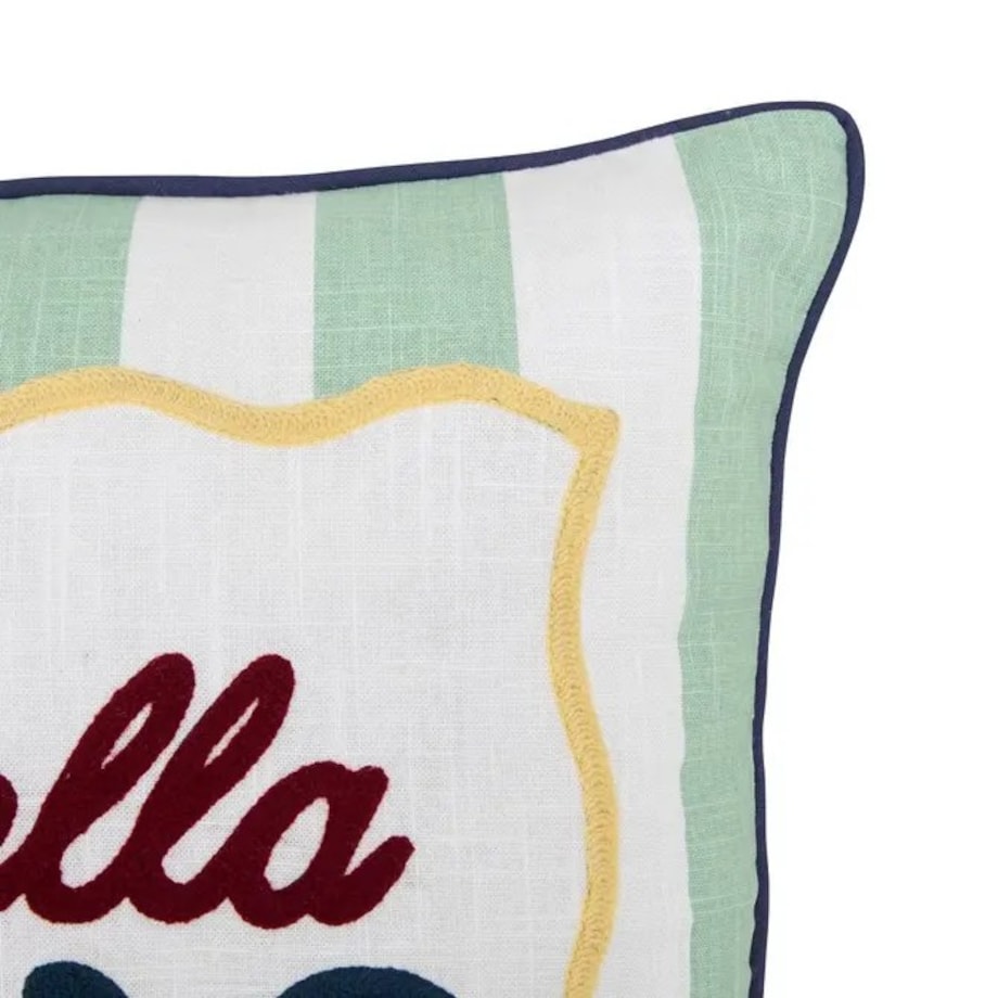 Poduszka dekoracyjna, bawełniana, turkusowa, Ciao Bella, 40x40 cm