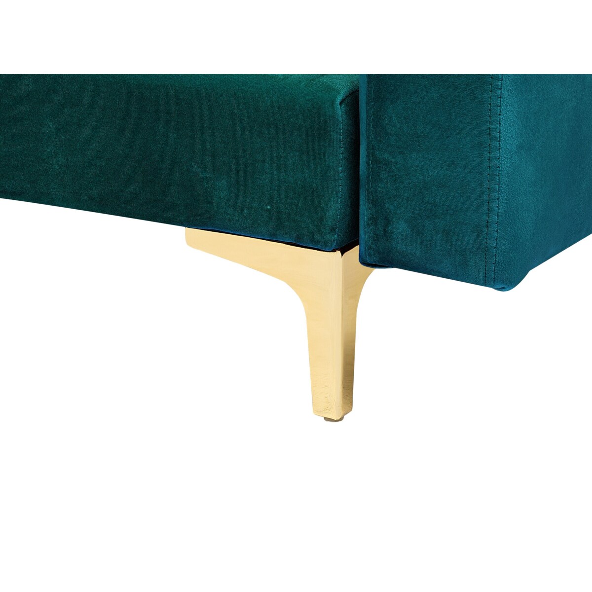 Narożnik rozkładany 6-osobowy welurowy szmaragdowy ABERDEEN