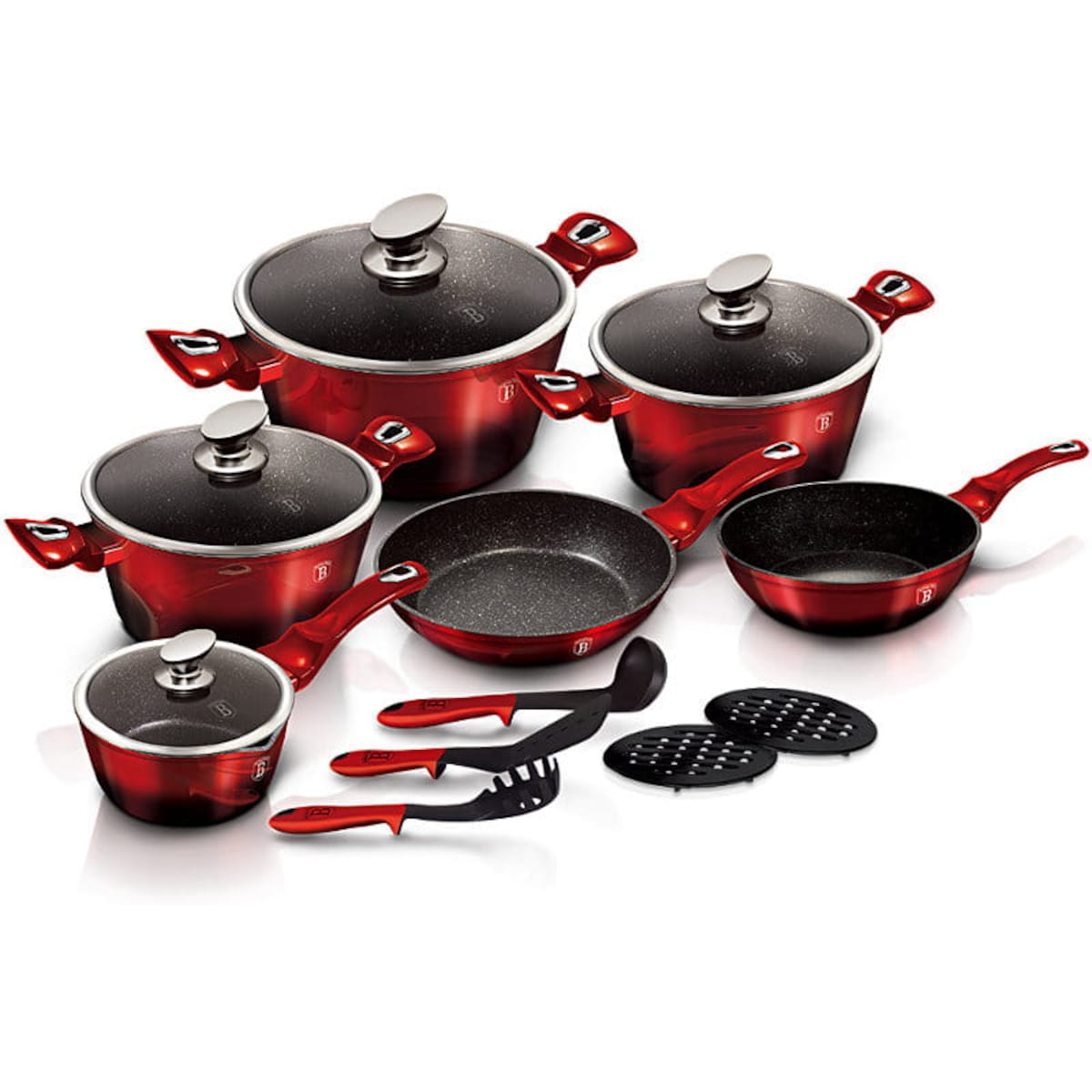 Zestaw garnków i patelni z przyborami kuchennymi Berlinger Haus BH-1632