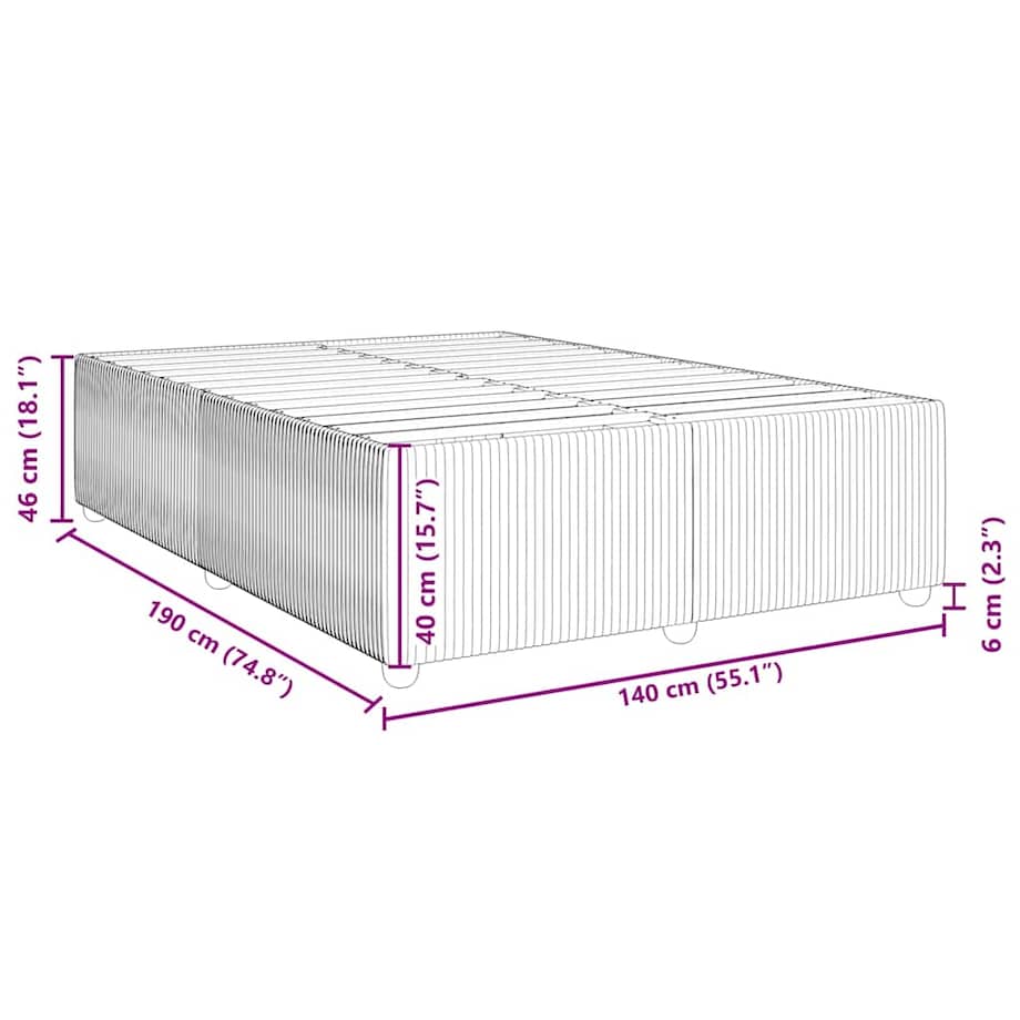 vidaXL Rama łóżka, niebieska, 140x190 cm, tapicerowana aksamitem