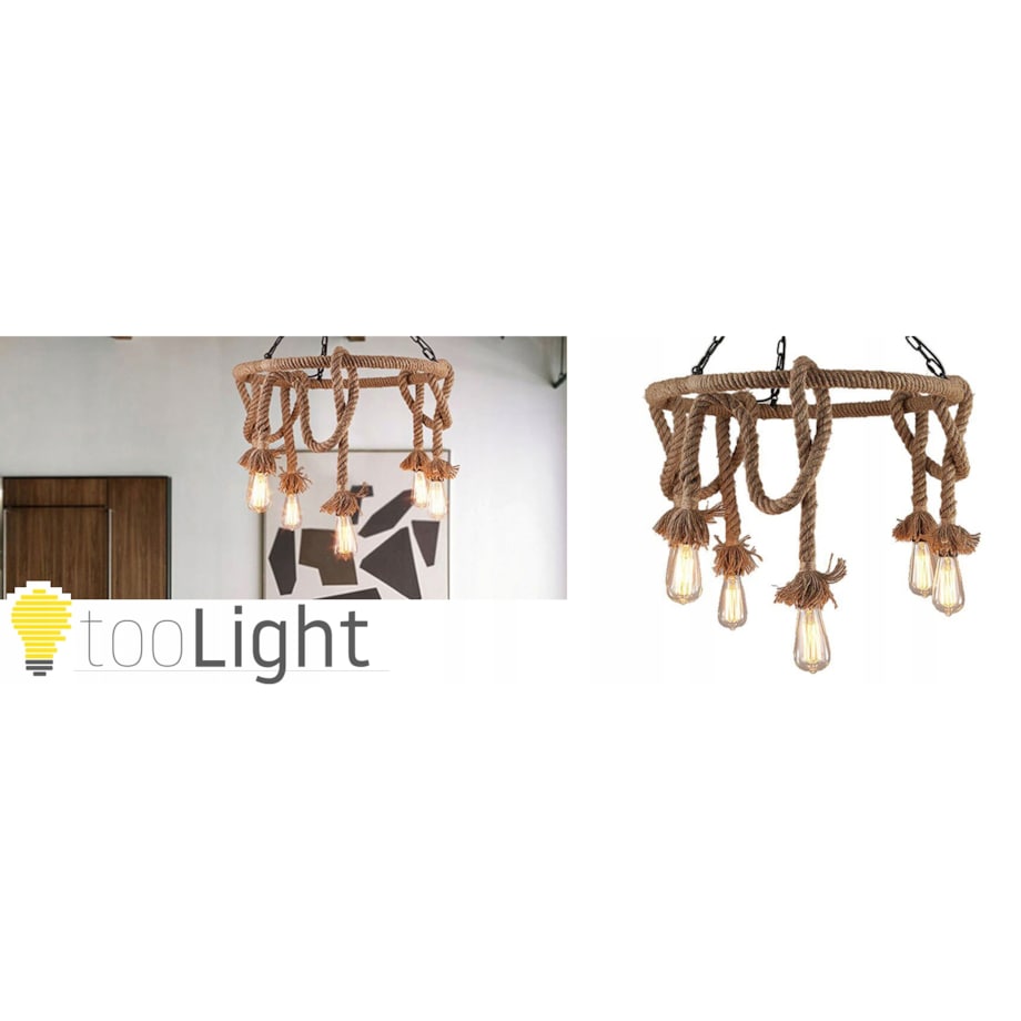 Lampa Wisząca Sufitowa Żyrandol Na Sznurze 5 Rope