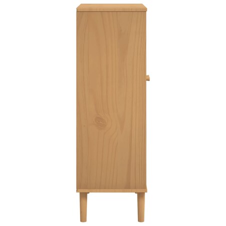 vidaXL Szafka na buty SENJA, z plecionką, brązowa, 59,5x35x107 cm