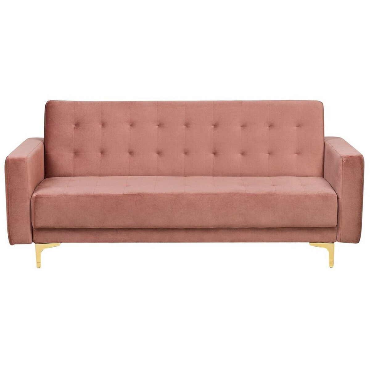 Sofa rozkładana welurowa różowa ABERDEEN