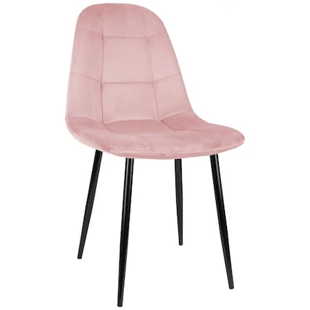 Krzesło tapicerowane welurowe różowe nowoczesne do salonu