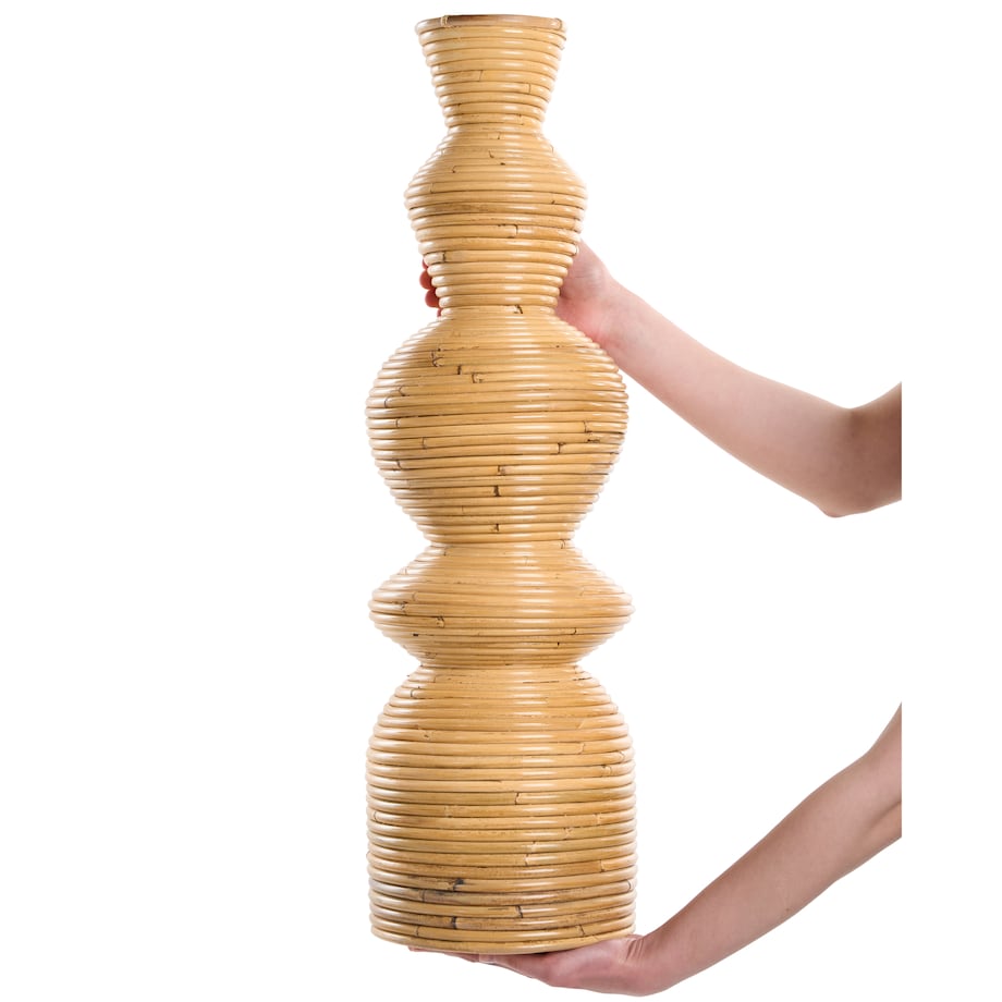 Wazon dekoracyjny NUORO Rattan 70 cm Naturalny