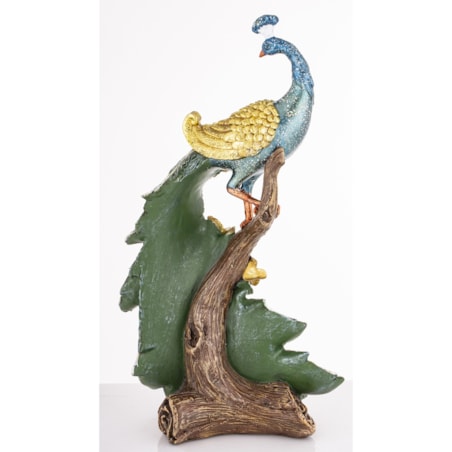 Dekoracja - Paw 20x31x115 cm PAVO-2 złoty