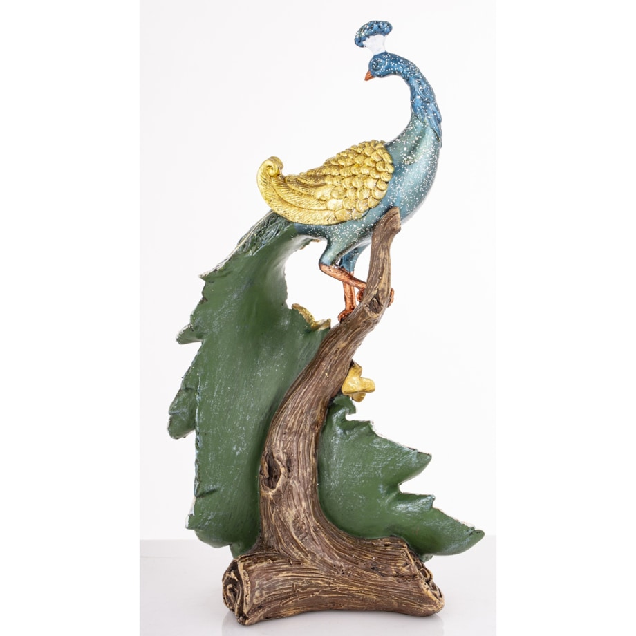 Dekoracja - Paw 20x31x115 cm PAVO-2 złoty